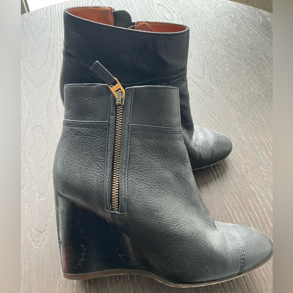 Lanvin wedge bootie black 37